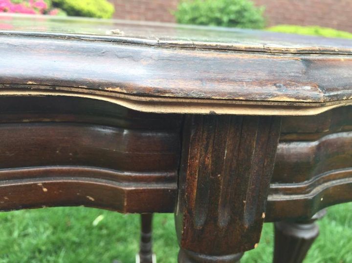 how to save ugly wood grain with two tone stain antique parlor table, how to, painted furniture