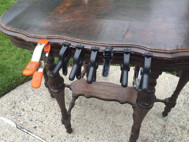 how to save ugly wood grain with two tone stain antique parlor table, how to, painted furniture