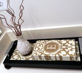 interchangeable guest towel picture frame tray, bathroom ideas, crafts, decoupage, small bathroom ideas
