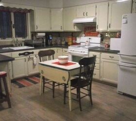 pintar un panel trasero de cermica cuadrado de color beige, Esta es mi cocina de estilo 1940