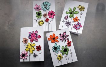  Cartões de flores de retalhos de papel