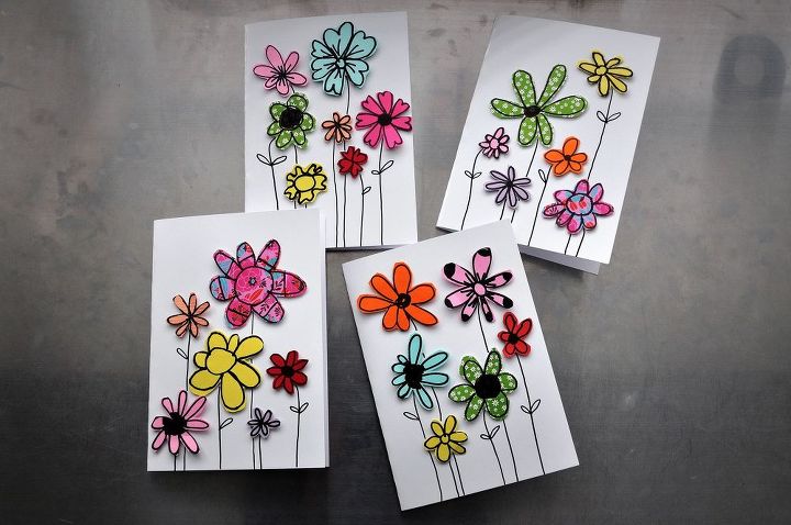 cartes de flores de retalhos de papel