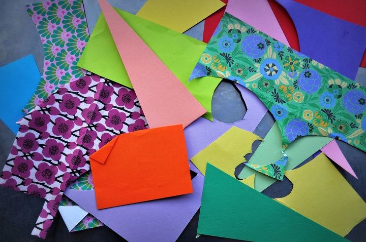 paper scraps flower cards, crafts