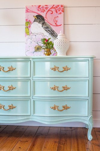 french provincial dresser in mint, bedroom ideas, painted furniture