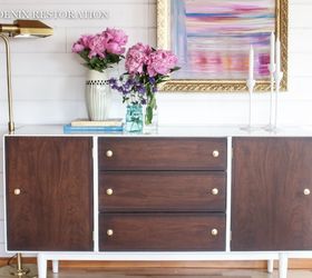 mid century modernized sideboard w high gloss oil enamel gel stain, how to, painted furniture