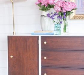 mid century modernized sideboard w high gloss oil enamel gel stain, how to, painted furniture