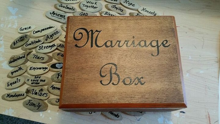 marriage box made from a cigar box, crafts, repurposing upcycling