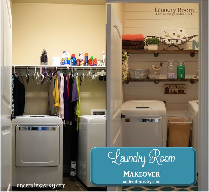 shiplap laundry room makeover, diy, laundry rooms, shelving ideas, wall decor, woodworking projects