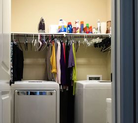 Budget Laundry Room Makeover with DIY Shiplap and Stained Shelves