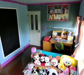 tween girls room makeover , bedroom ideas, chalkboard paint, crafts, home decor, painting, shelving ideas