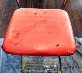 my grandma s costco step stool makeover , cleaning tips, painted furniture, reupholster