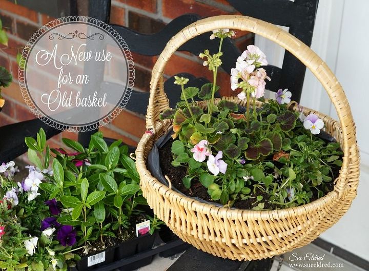 new look for an old basket, container gardening, gardening, repurposing upcycling
