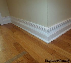 9 tricks to turn builder grade baseboards into custom made beauties, Stick regular trim 3 inches above baseboards