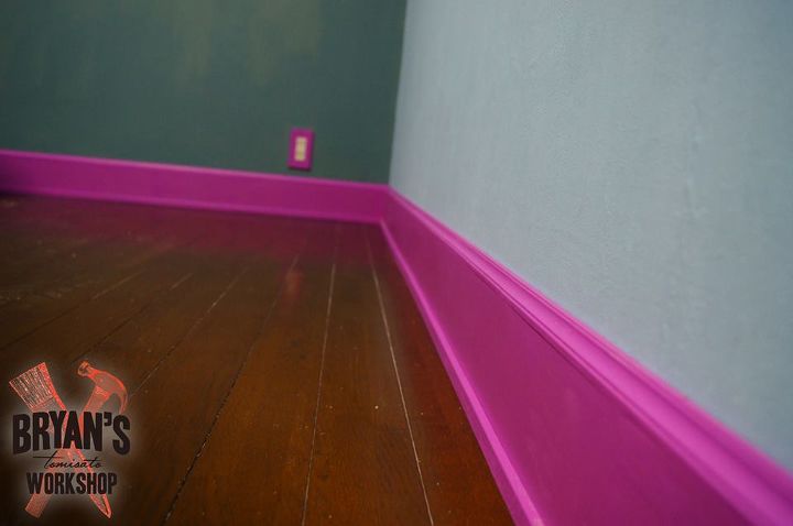 9 tricks to turn builder grade baseboards into custom made beauties, Or give boring boards a shocking pop of color