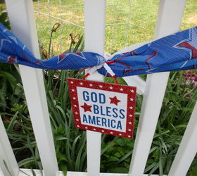 dollar store fence swag, fences, patriotic decor ideas, seasonal holiday decor