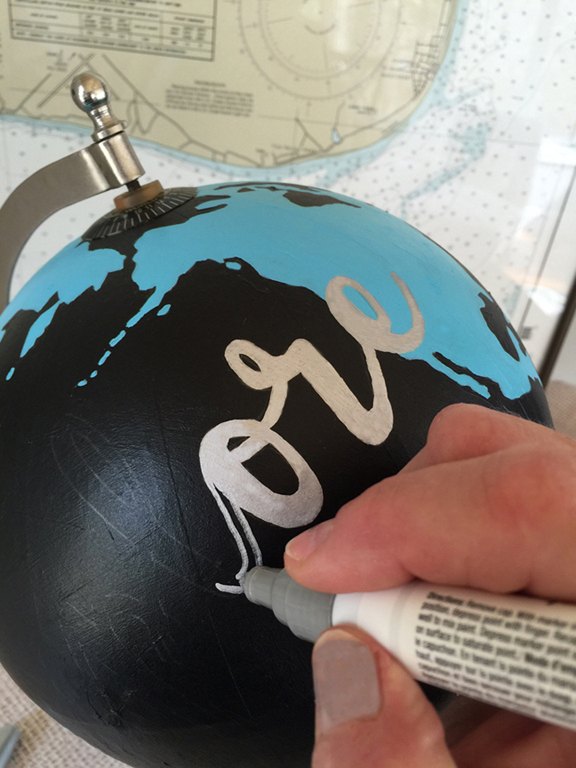 painted globe how to transfer type, crafts, how to