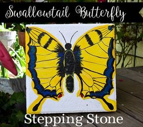 paint a swallowtail stepping stone, concrete masonry, crafts, gardening