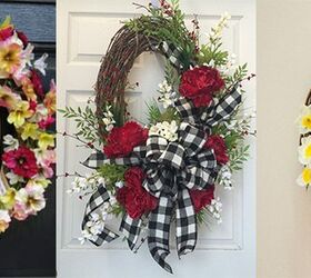 give an eye catching look to your room using wreaths in spring, crafts, wreaths, Hang a Wreath over a Plaque