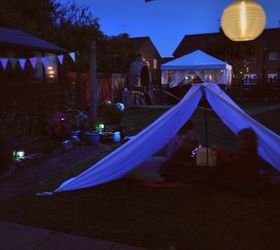 quick outdoor kids tent idea, diy, outdoor furniture, outdoor living