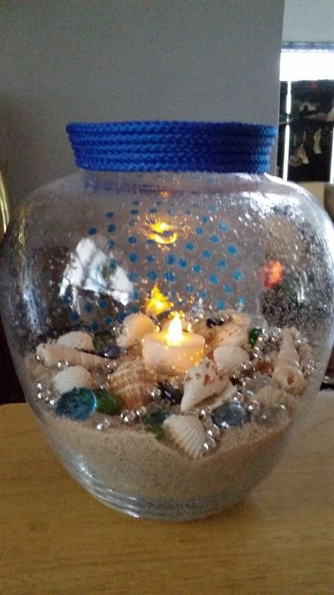 poolside candle vase, crafts