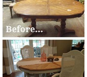 Vintage Dining Table and Cane Chairs Transformation | Hometalk