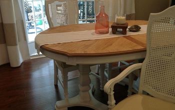 Vintage Dining Table and Cane Chairs Transformation