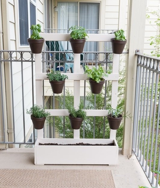 my diy vertical balcony garden, container gardening, diy, gardening, outdoor living, woodworking projects