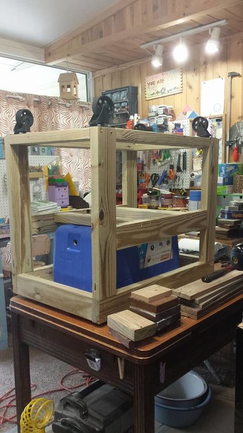 our version of a rustic cooler, diy, outdoor furniture, outdoor living, rustic furniture, woodworking projects