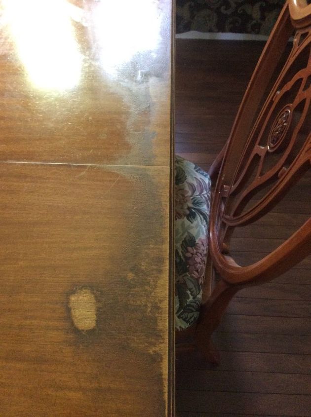 how to find out the value of antique furniture, Worn top of table