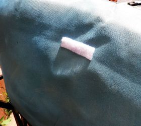 velcro to the rescue no more outdoor cushions blowing away, velcro strip on back of chair cushion