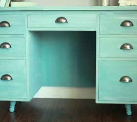 annie sloan provence desk remodel, chalk paint, painted furniture, shabby chic