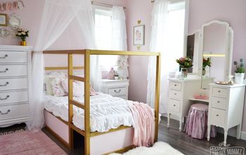  Reforma do quarto da menina Shabby Chic e Glam em rosa e dourado