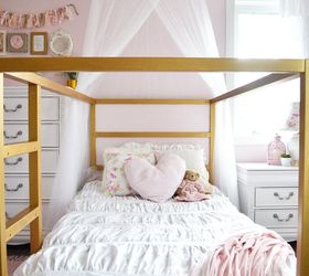a shabby chic glam little girl s bedroom makeover in pink gold, bedroom ideas, shabby chic
