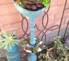 how to turn an old candlestick holder into plant stand, gardening, how to