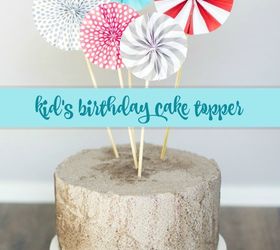 kid s birthday cake pinwheel toppers, crafts