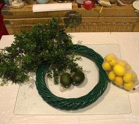 summer lemon wreath with lemon scent , crafts, diy, home decor, outdoor living, wreaths