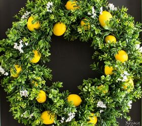summer lemon wreath with lemon scent , crafts, diy, home decor, outdoor living, wreaths