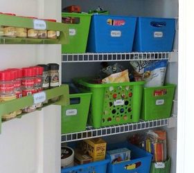 s 10 things pro organizers keep in their pantry all year long, closet, kitchen design, organizing, Dollar Store Plastic Bins