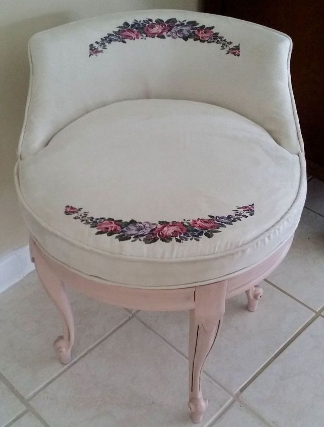 How To Reupholster A Vanity Chair Ideas 1920 1930s Victorian Revival Vanity Chair Hometalk
