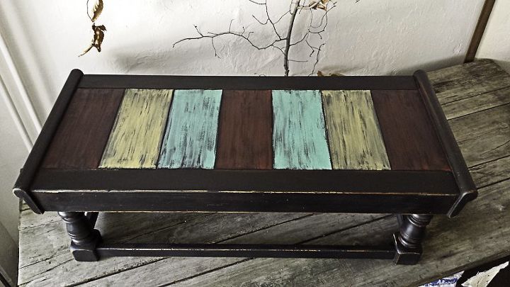 black seaside coffee table, painted furniture