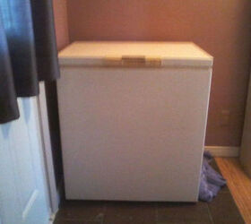 revamped freezer, appliances, chalkboard paint, painted furniture