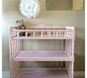 a pink wooden change table, chalk paint, painted furniture, painting, shabby chic