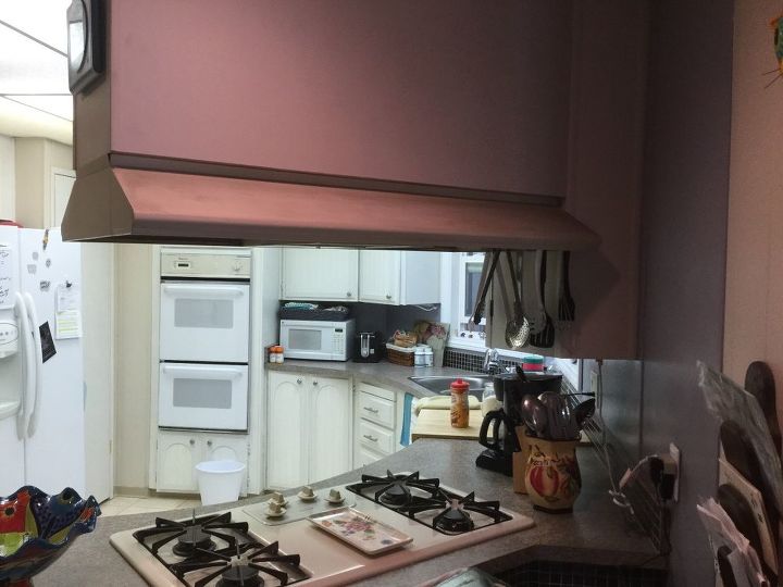 q help with range hood big old ugly , home maintenance repairs, kitchen design, minor home repair, The back side Over the counter