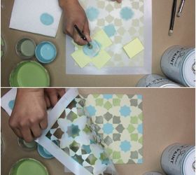 stencil tutorial encaustic tile wall decor, how to, painting, wall decor
