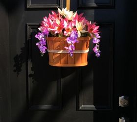 spring flower door hanger diy for cheap , crafts, doors, flowers, gardening