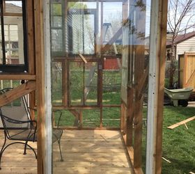 she shed, Love how this sliding glass door turned out