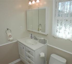 diy front bathroom remodel, bathroom ideas, diy, home improvement, Before Vanity and mirror