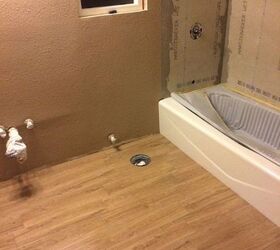 diy front bathroom remodel, bathroom ideas, diy, home improvement, Tile floor and painted walls