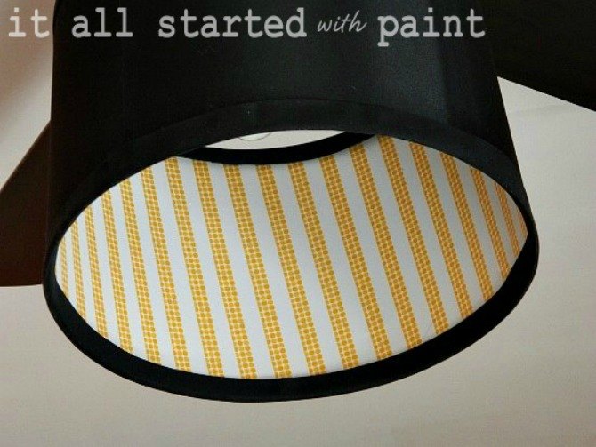 cut a piece of washi tape for these 25 creative ideas, Use some pieces to spruce up a drum shade