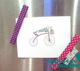 cut a piece of washi tape for these 25 creative ideas, Stick some on magnetic strips as fridge decor